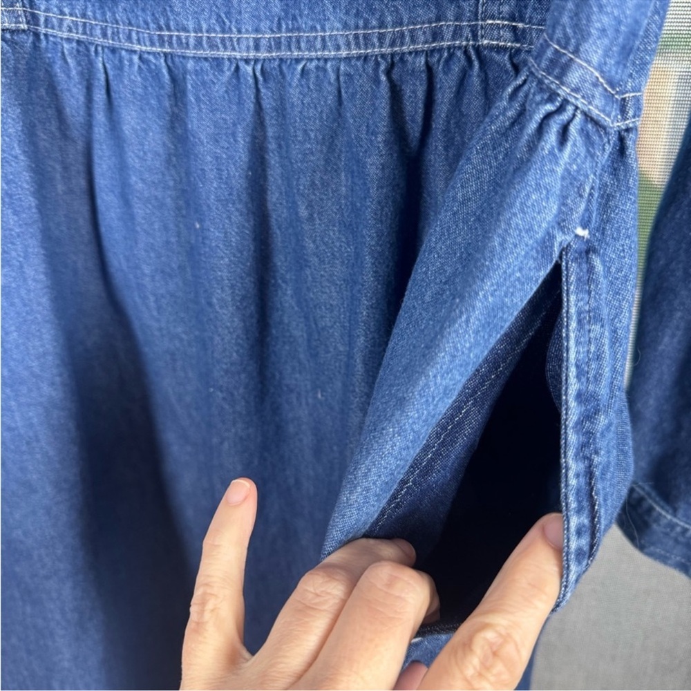 Talbots Blue Denim Long-Sleeve Shirt Dress - Picture 9 of 10